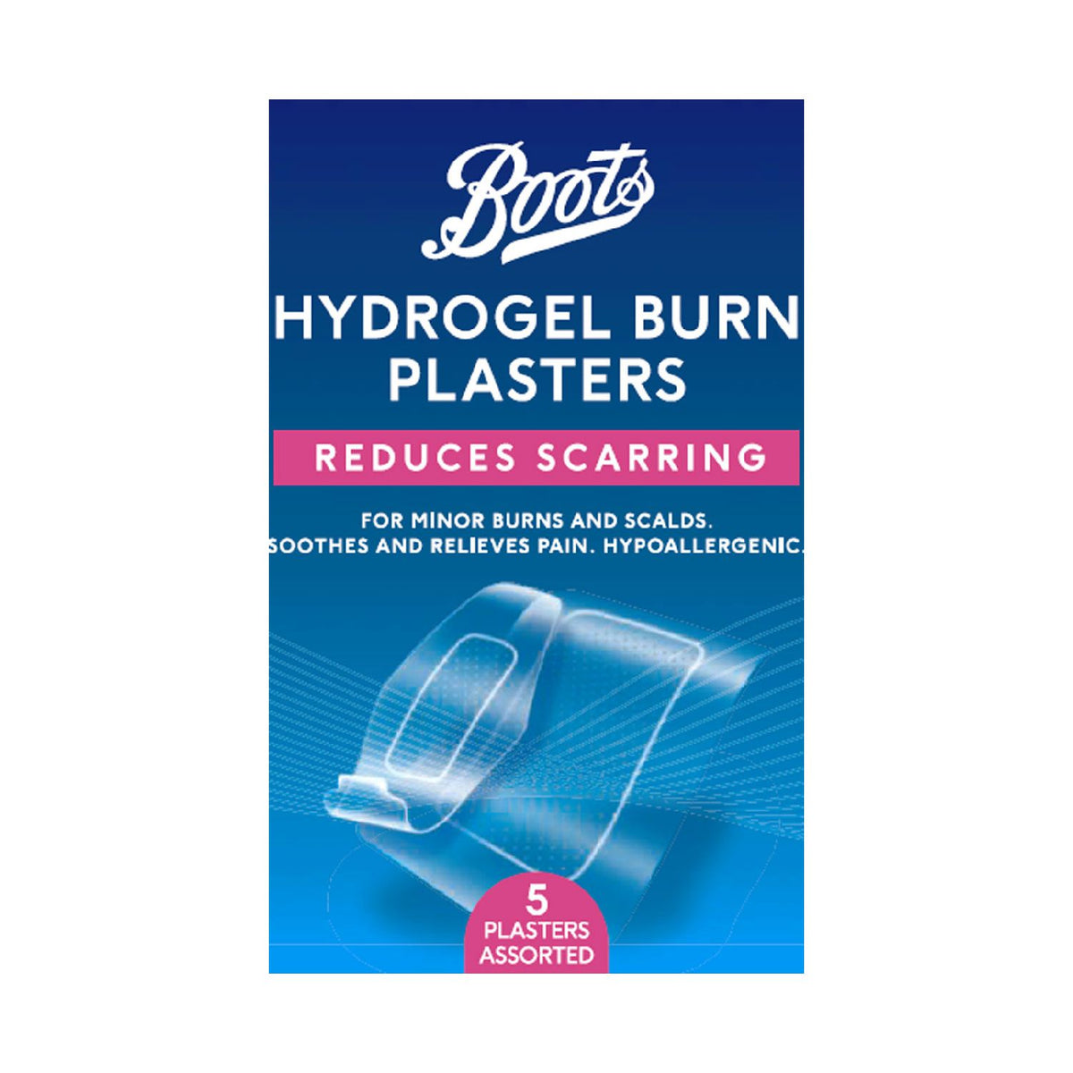 Boots scar reducing hydrogel burn plasters 5 Pack - British product
