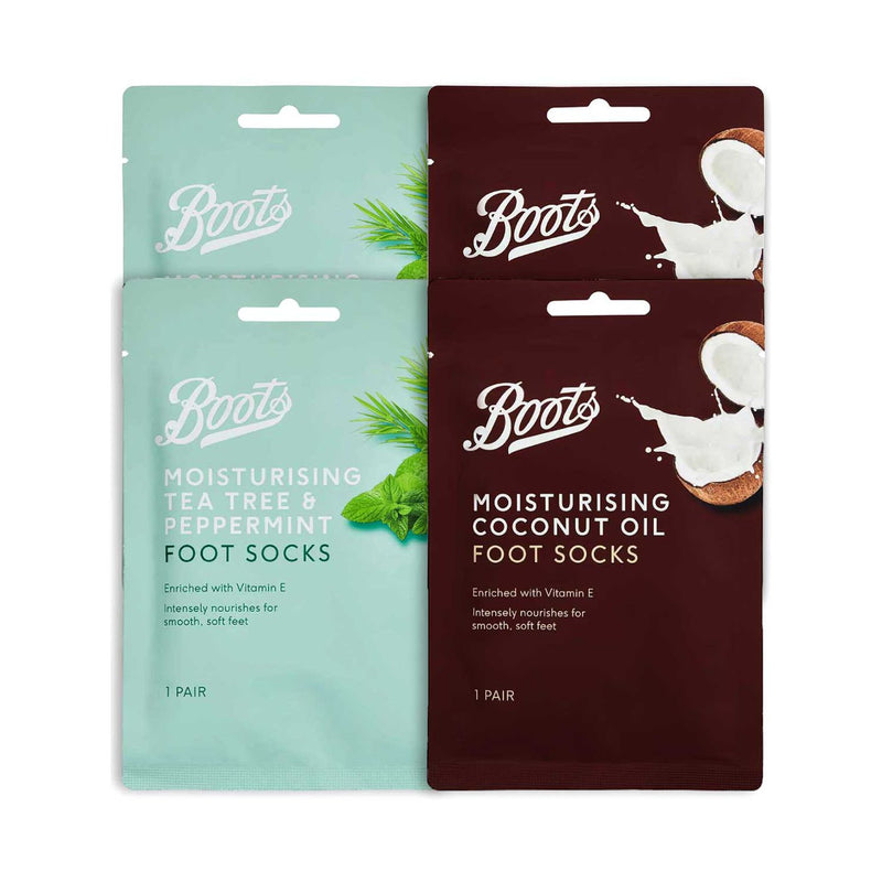 Boots CARE moisturising foot socks 2 pair bundle - British product
