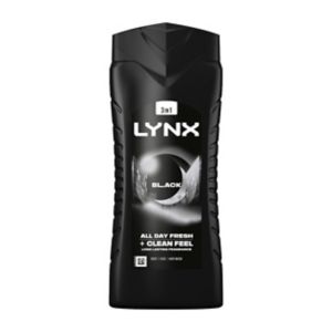 Lynx Black Shower Gel 500ml plastic bottle, UK version.