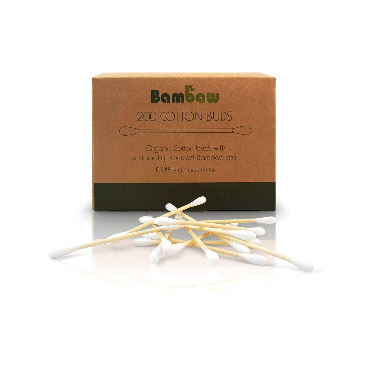 Bambaw Bamboo Cotton Buds 200 pack - British product