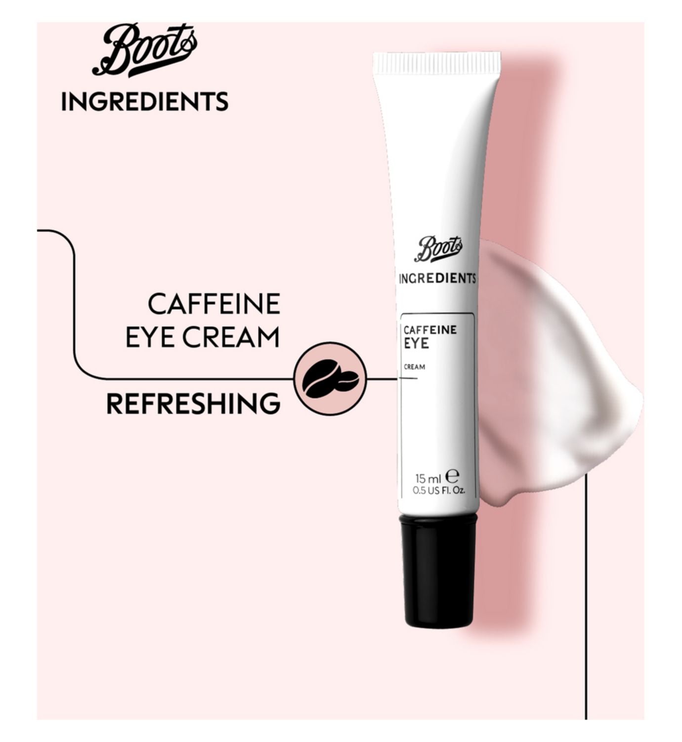 Boots Ingredients Caffeine Eye Cream 15ml - British product