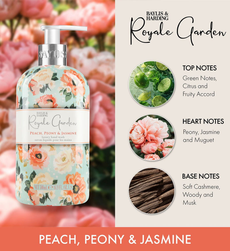 Baylis & Harding hand wash Peach Peony Jasmine 500ml - British product