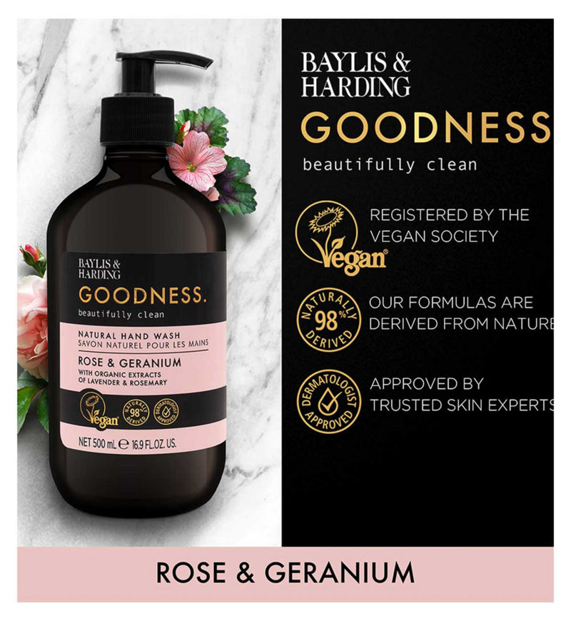 Baylis & Harding rose geranium hand wash 500ml - British product
