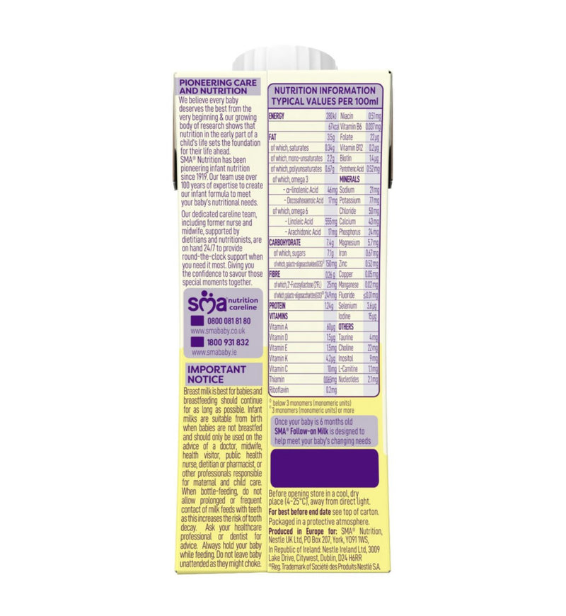 SMA First Infant Milk Ready-To-Use Formula 200ml (British brand)