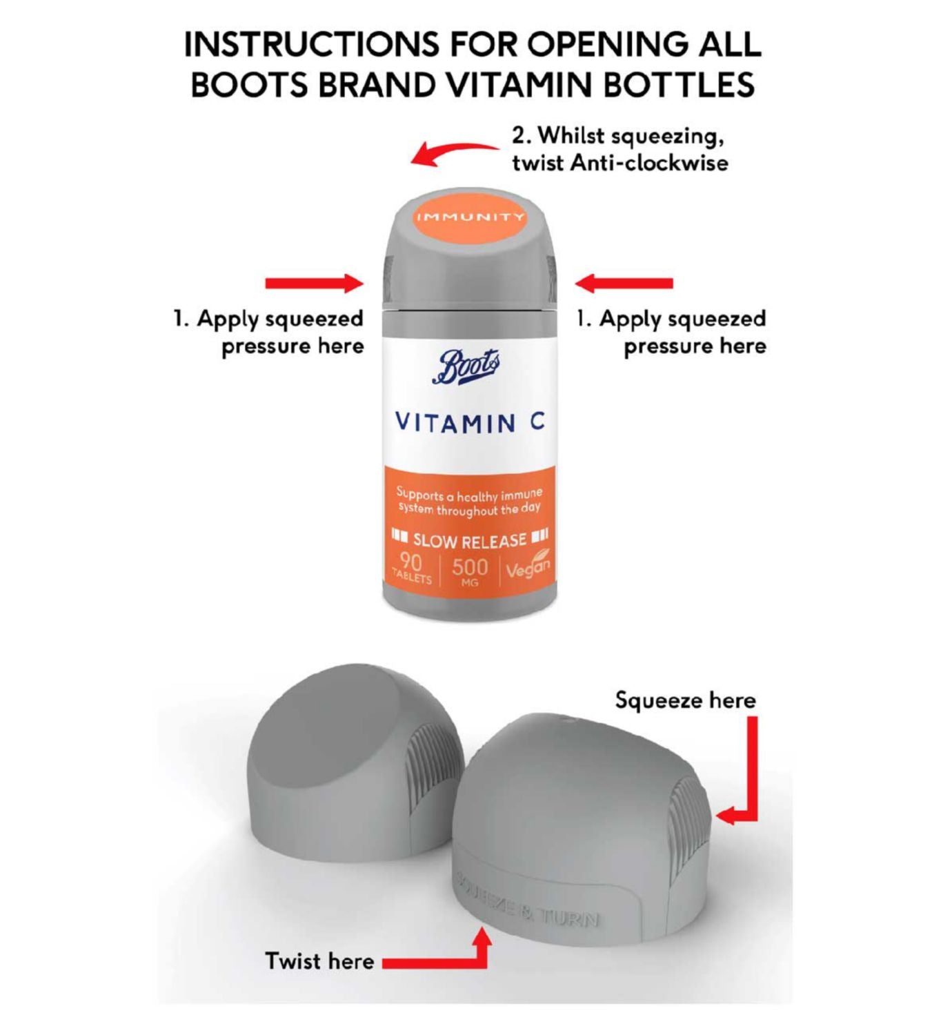 Boots Chewable Vitamin C Blackcurrant Tablets 60ct - British product