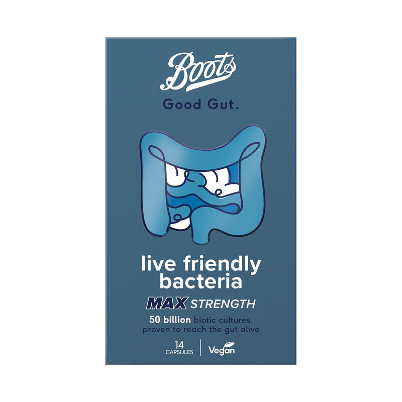 Boots Good Gut Live Bacteria Max Strength 14 Capsules - British product