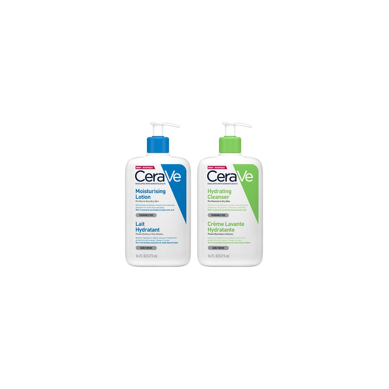 CeraVe Family Cleanse & Care Duo Cleanser and Lotion 473ml - British product