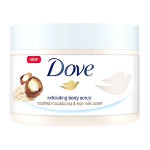 Dove Crushed Macadamia & Rice Milk Body Scrub 225 ml - British product