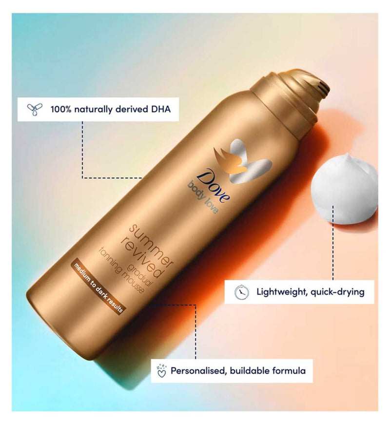 Dove DermaSpa gradual tan mousse medium to dark 150ml - British product