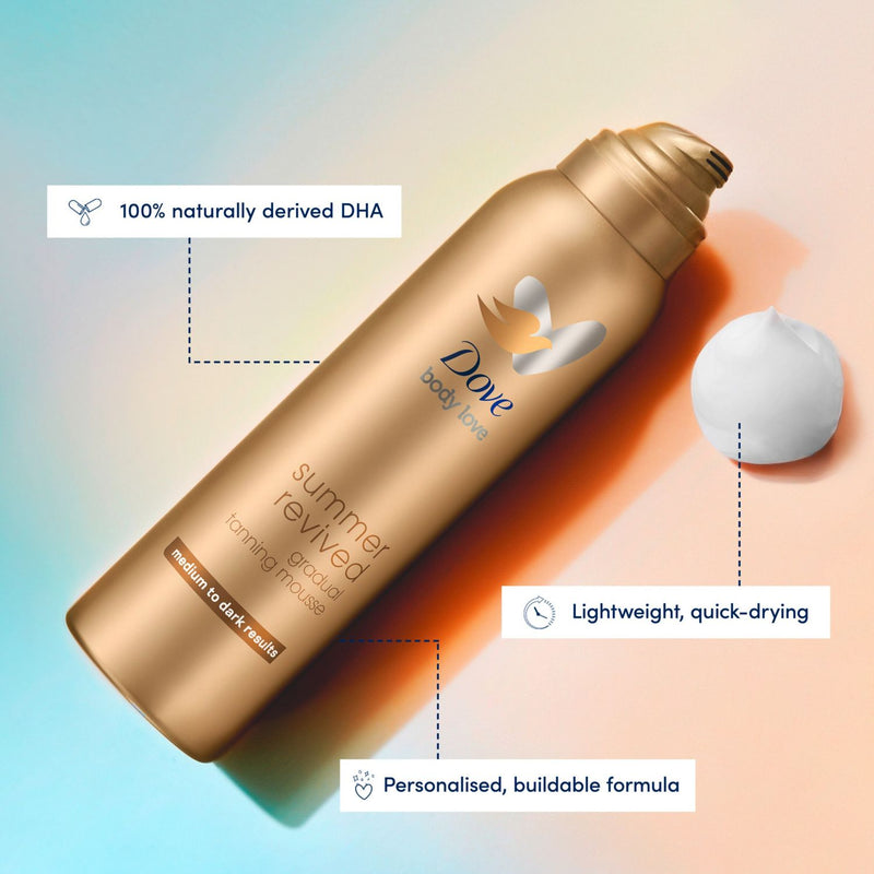 Dove DermaSpa gradual tan mousse medium to dark 150ml - British product