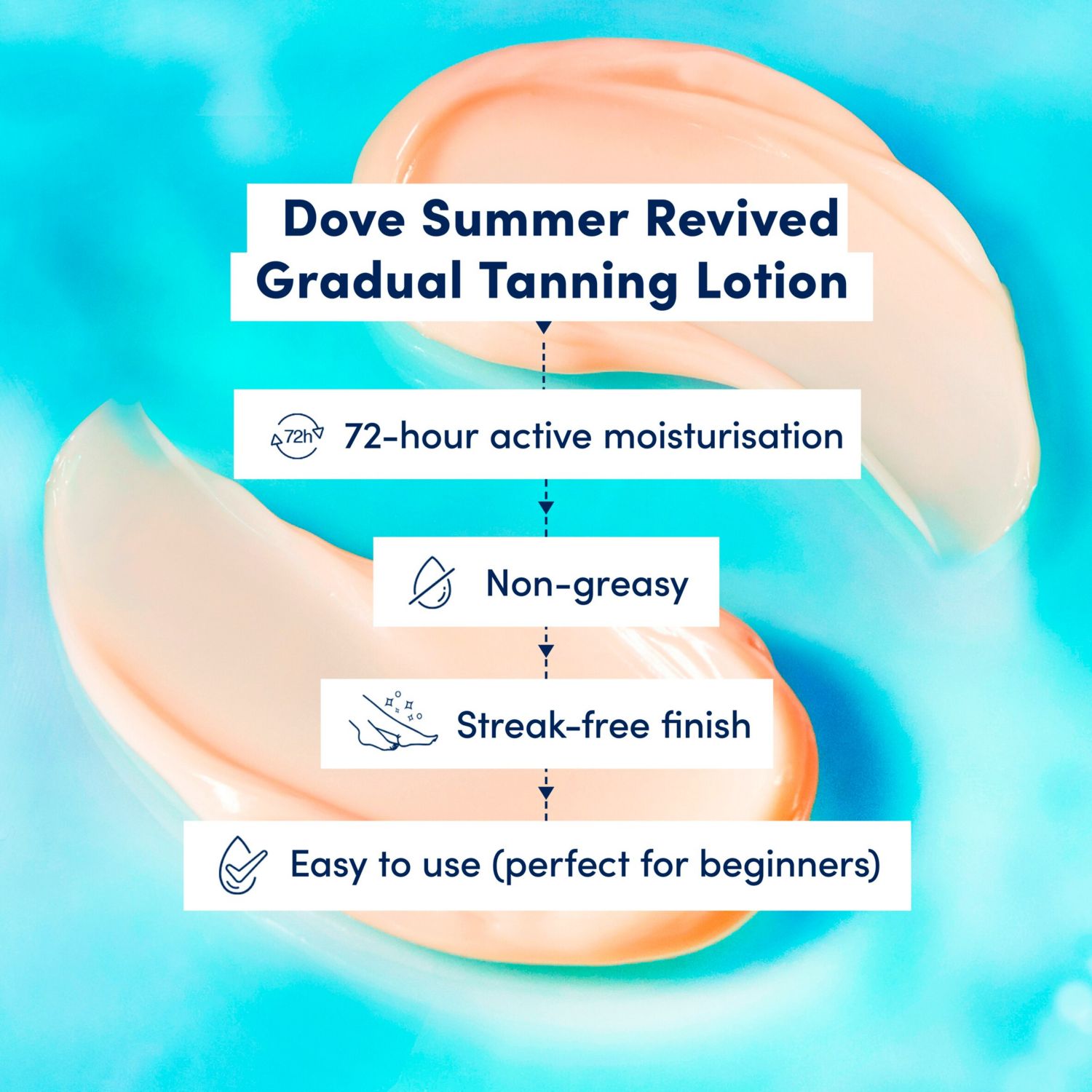 Dove DermaSpa gradual tan mousse medium to dark 150ml - British product