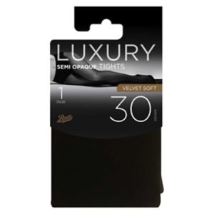 Boots black velvet soft opaque tights size medium - British product