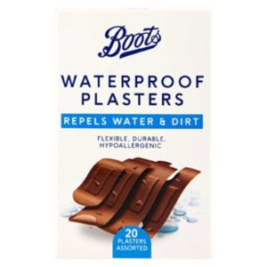Boots Waterproof Plasters Assorted Sizes 20 Pack - British product