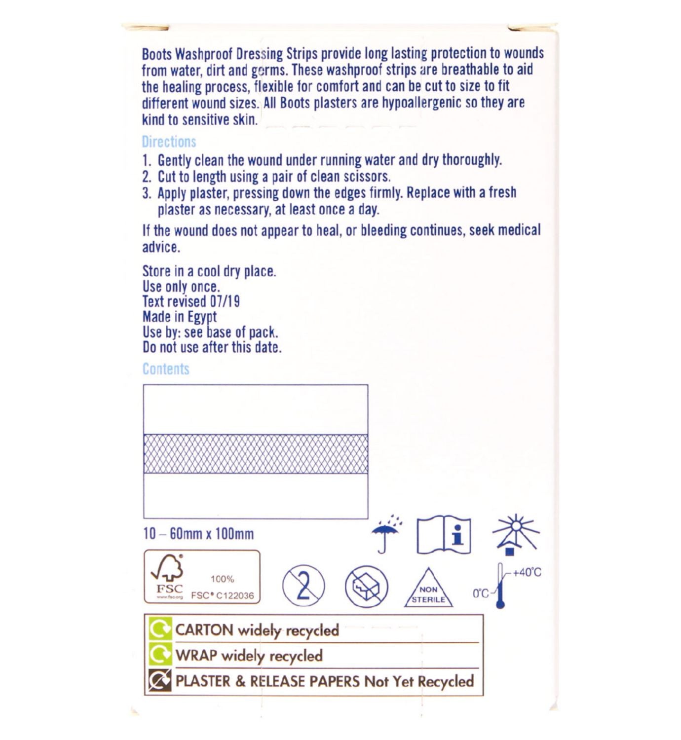 Boots Cut To Size Washproof Dressing Strips 10 Pack - British product