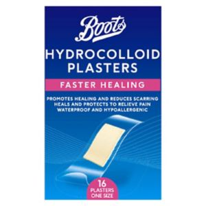 Boots faster healing hydrocolloid plasters 19mm x 72mm - British product