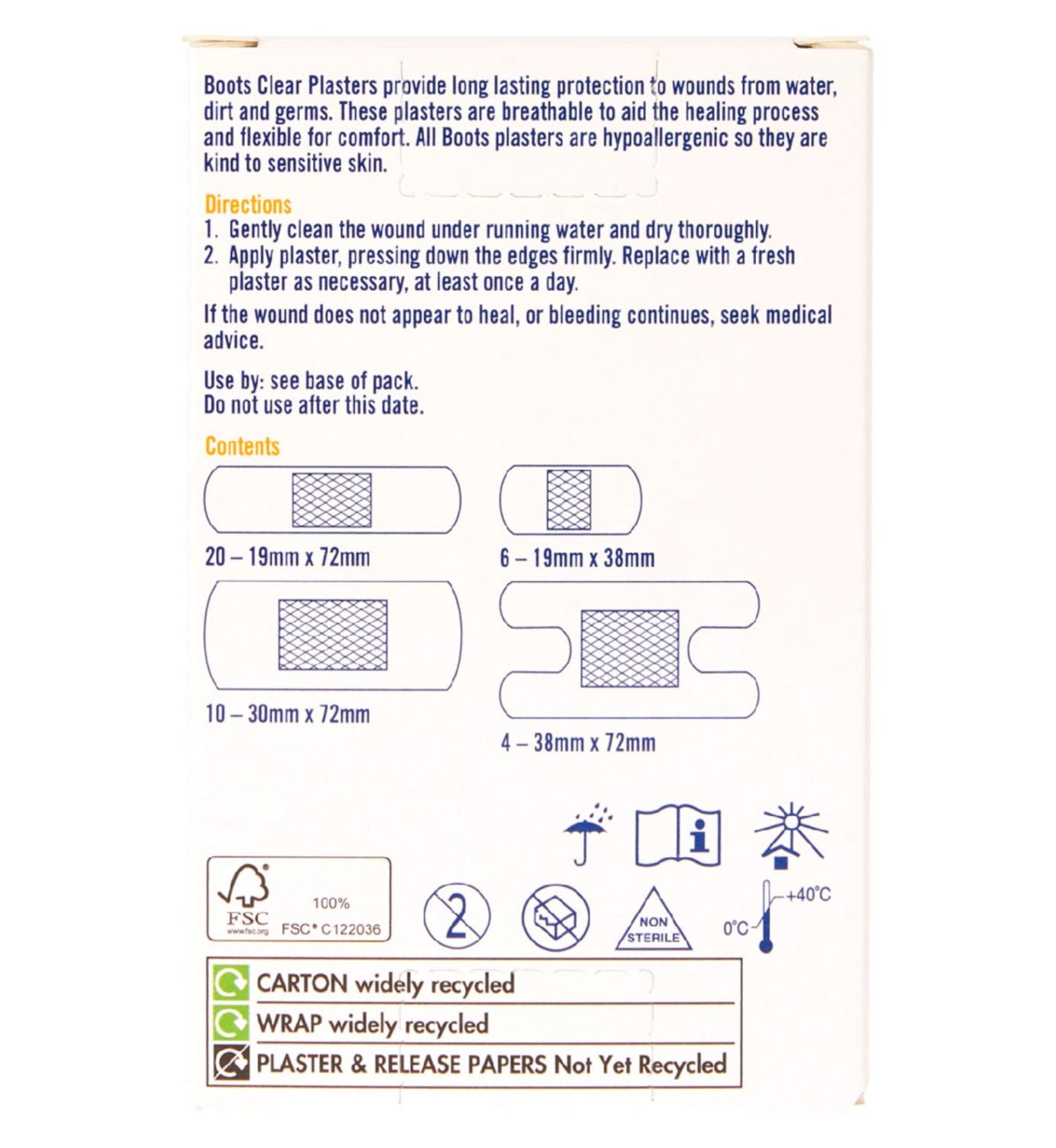 Boots Discreet Clear Plasters 40 Pack Multipack, UK version