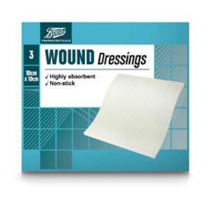 Boots Wound Dressing Pad 10cm x 10cm 3 Pack