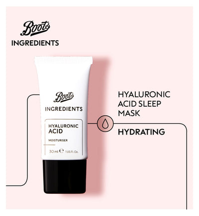 Masque de Nuit Acide Hyaluronique Boots Ingredients 30 ml