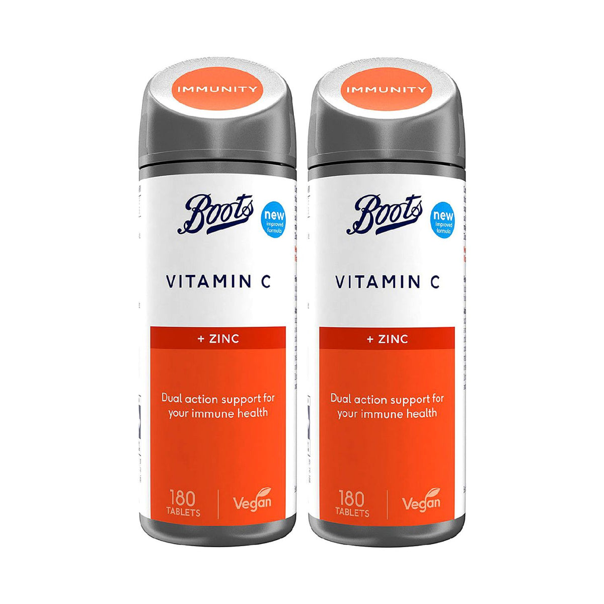 Boots Vitamin C and Zinc tablets 2 x 180 - British product