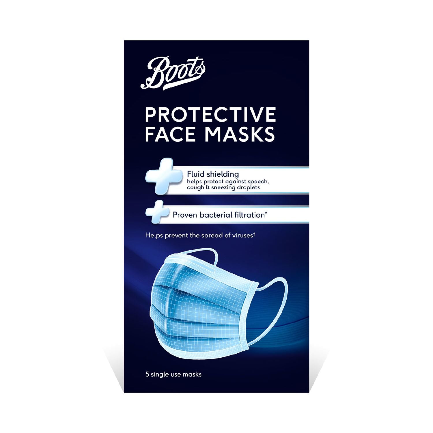 Boots face mask type iir 5 pack - British product