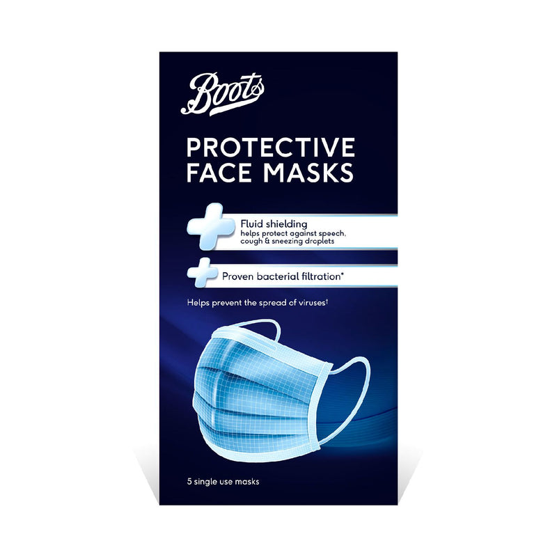 Boots face mask type iir 5 pack - British product