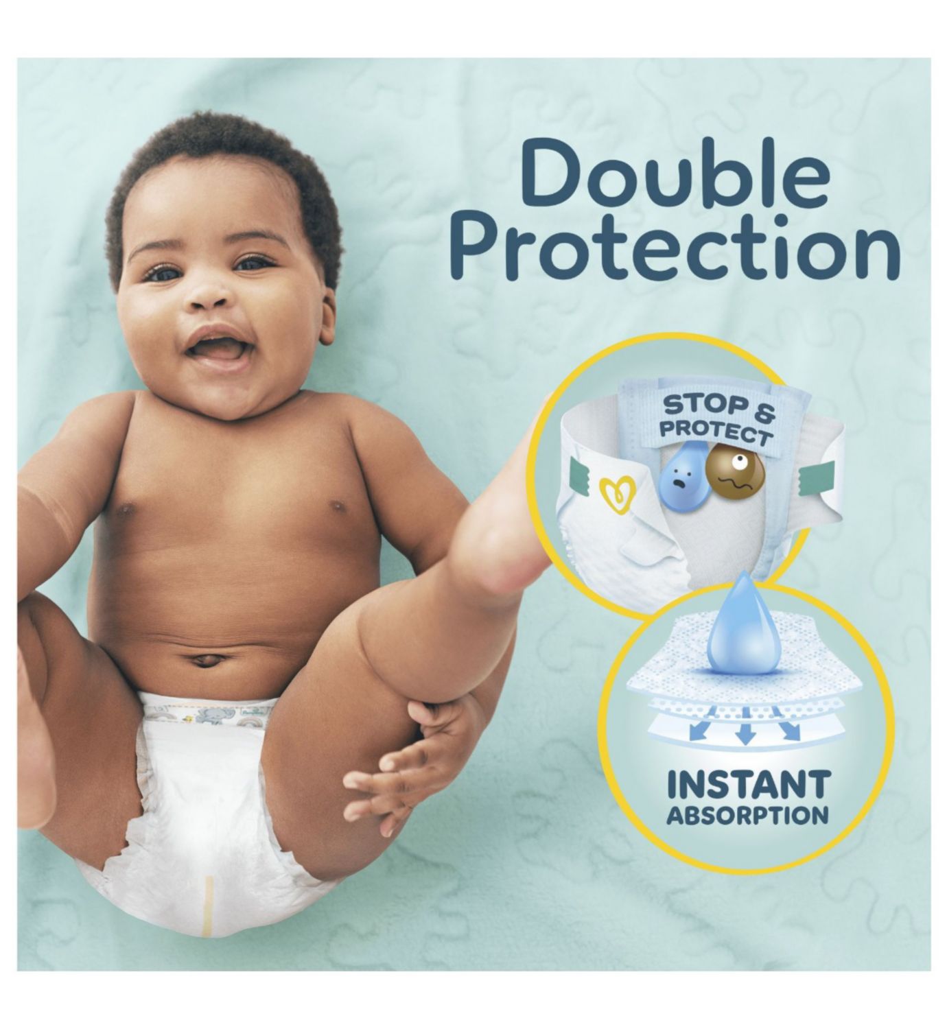Pampers Premium Protection New Baby nappies size 1 80 count, imported from the UK