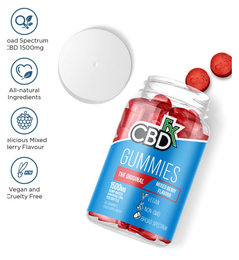 CBDfx Mixed Berry Gummies 1500mg 60 count - British product