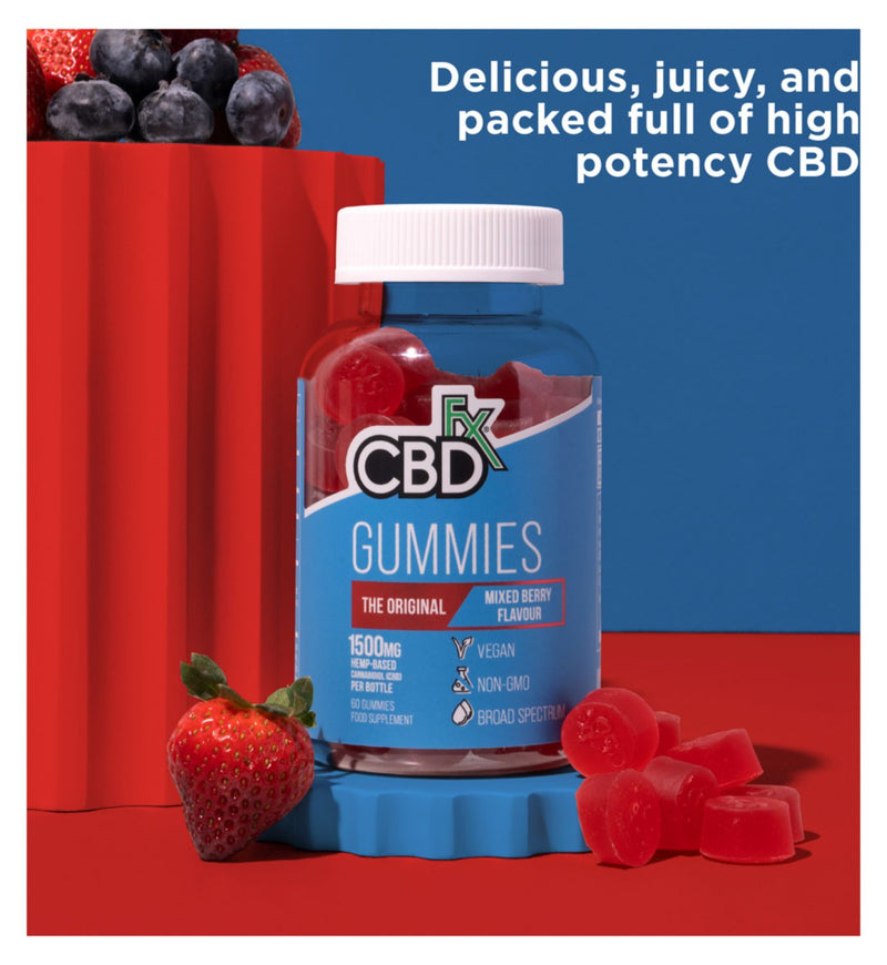 CBDfx Mixed Berry Gummies 1500mg 60 count - British product
