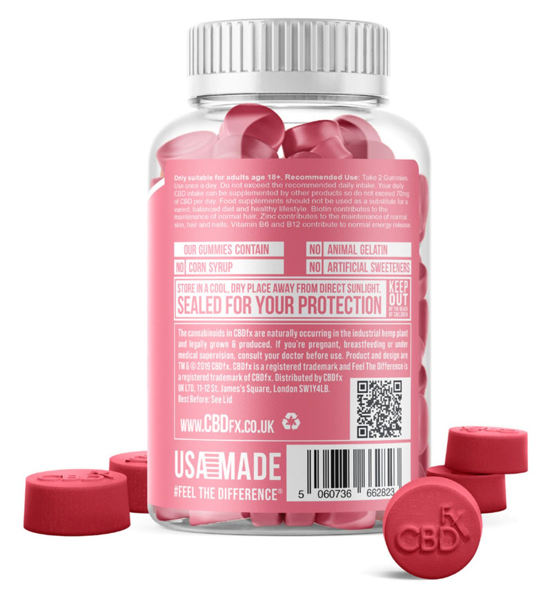 CBDFx Women's Multivitamin Gummies 1500mg CBD 60 gummies, imported from the UK