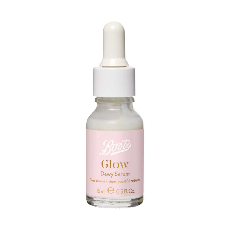 Boots Glow Dewy facial serum bottle 15ml - British product