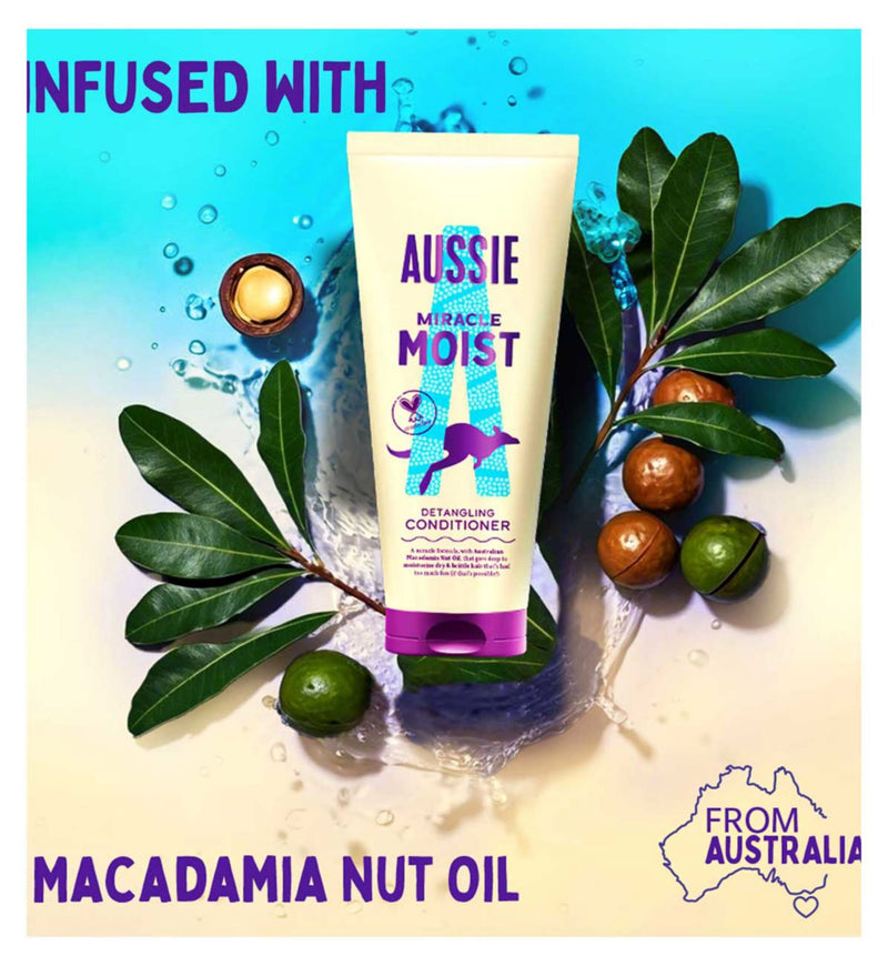Aussie Miracle Moist vegan hair conditioner 200ml - British product