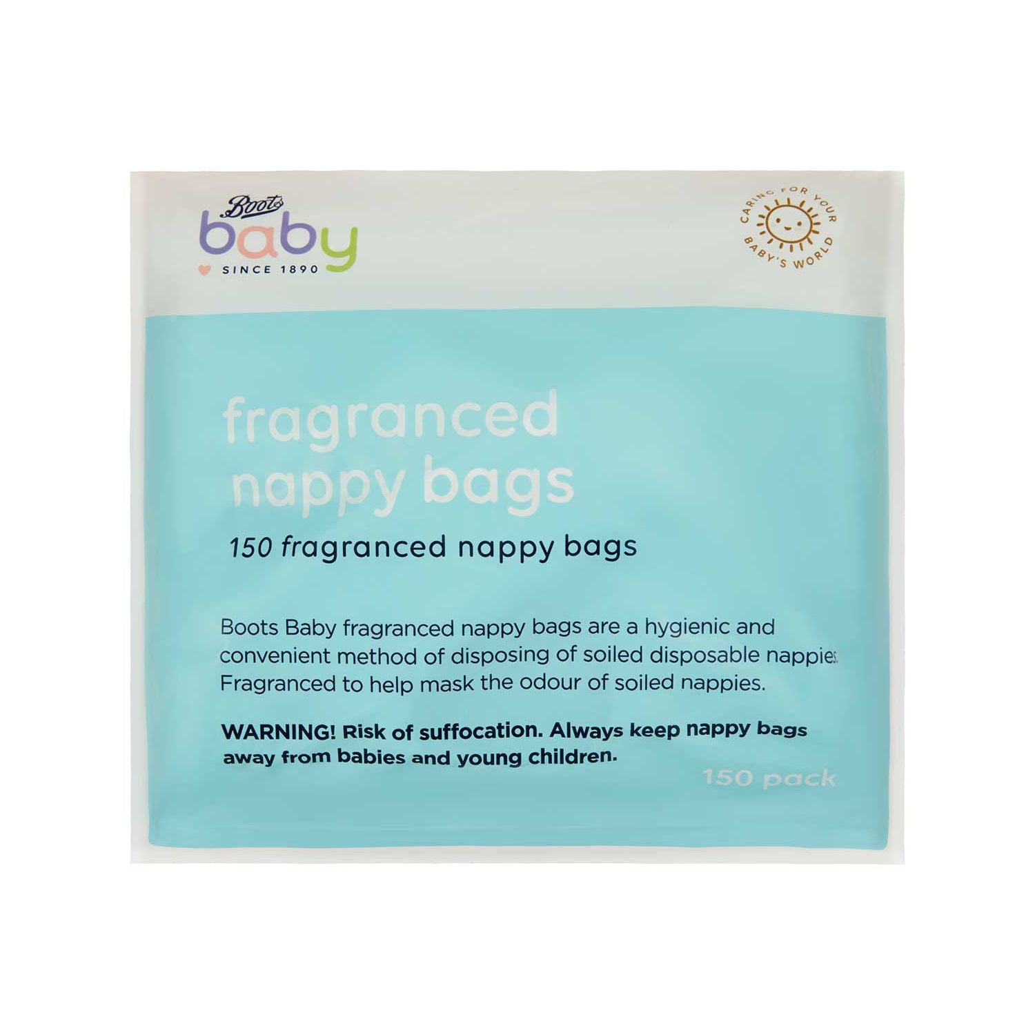 Boots Baby fragranced nappy disposal bags 150 pack - British product
