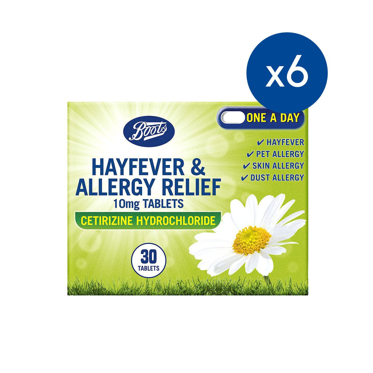 Boots hayfever tablets 10mg 6 packs - British product