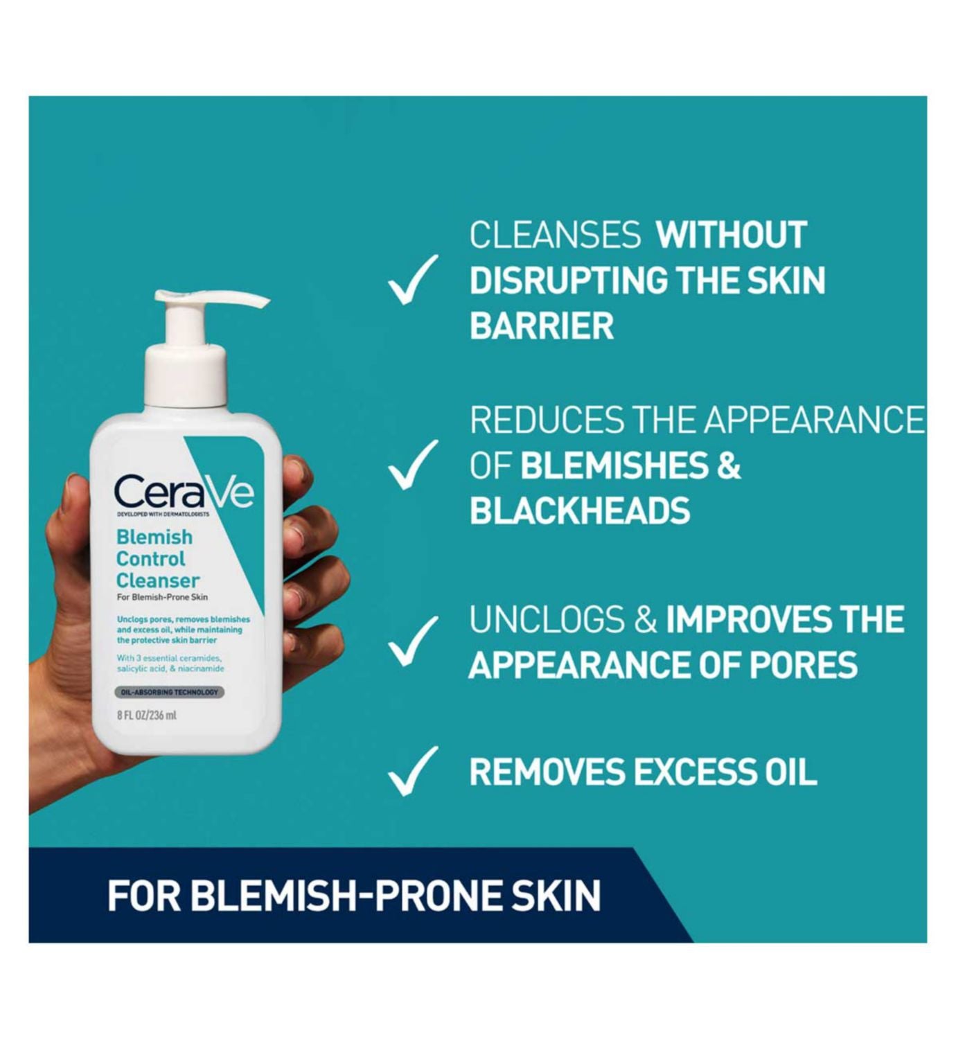 CeraVe Blemish Control Face Cleanser 236ml - British product