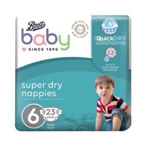 Boots Baby Super Dry nappies Size 6 23s - British product