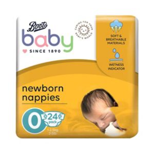 Boots Baby Nappies Premature Size 0 24 Count - British product