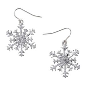 Snowflake drop earrings novelty accessory set (British brand)