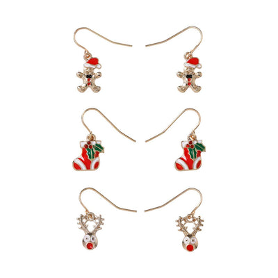 Novelty Christmas Drop Earrings Pack