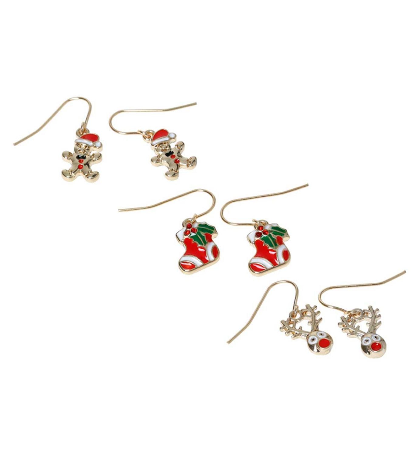 Christmas drop earring pack (British brand)