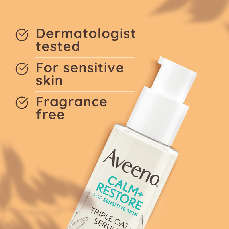 Aveeno Calm Plus Restore serum bottle 30ml - British product