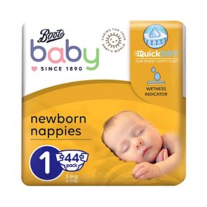 Boots Baby Nappies New Born Size 1 Carry Pack 44s