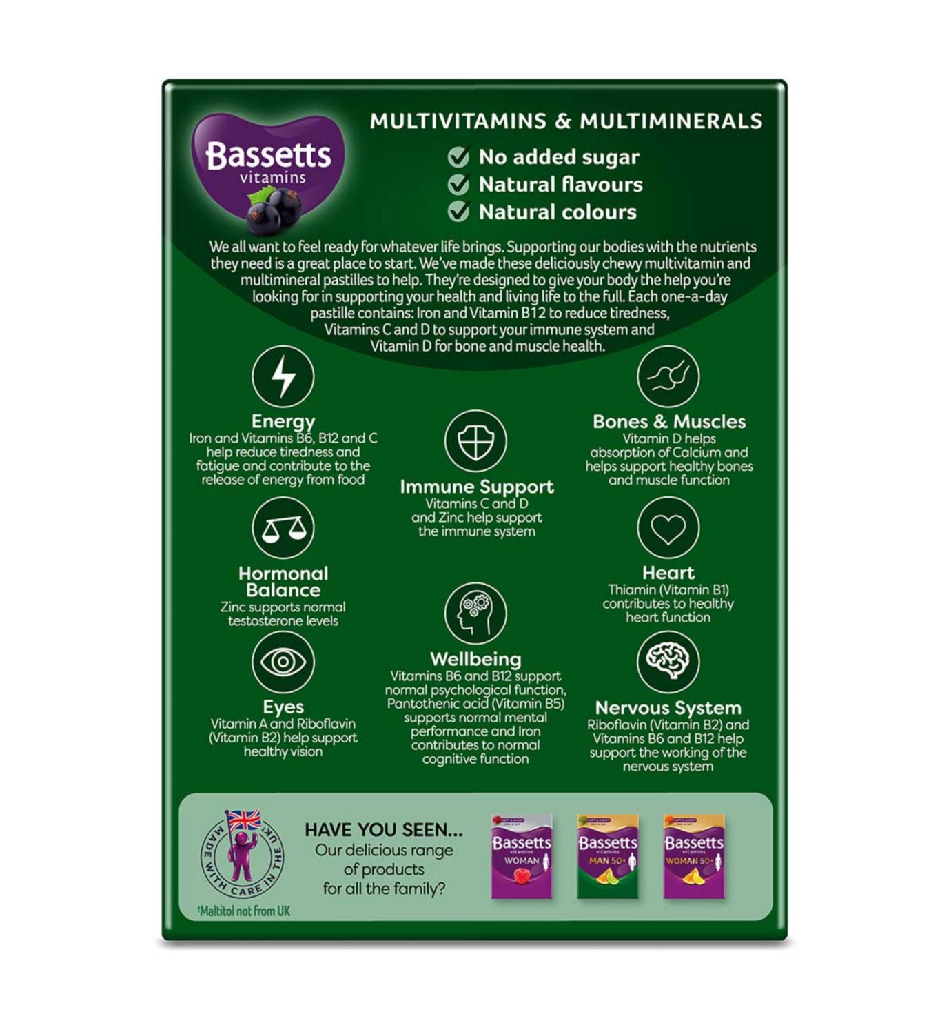 Bassetts Vitamins Man Blackcurrant pastilles 30 - British product