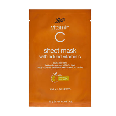 Boots Vitamin C Sheet Mask Yuzu Extract Facial Treatment
