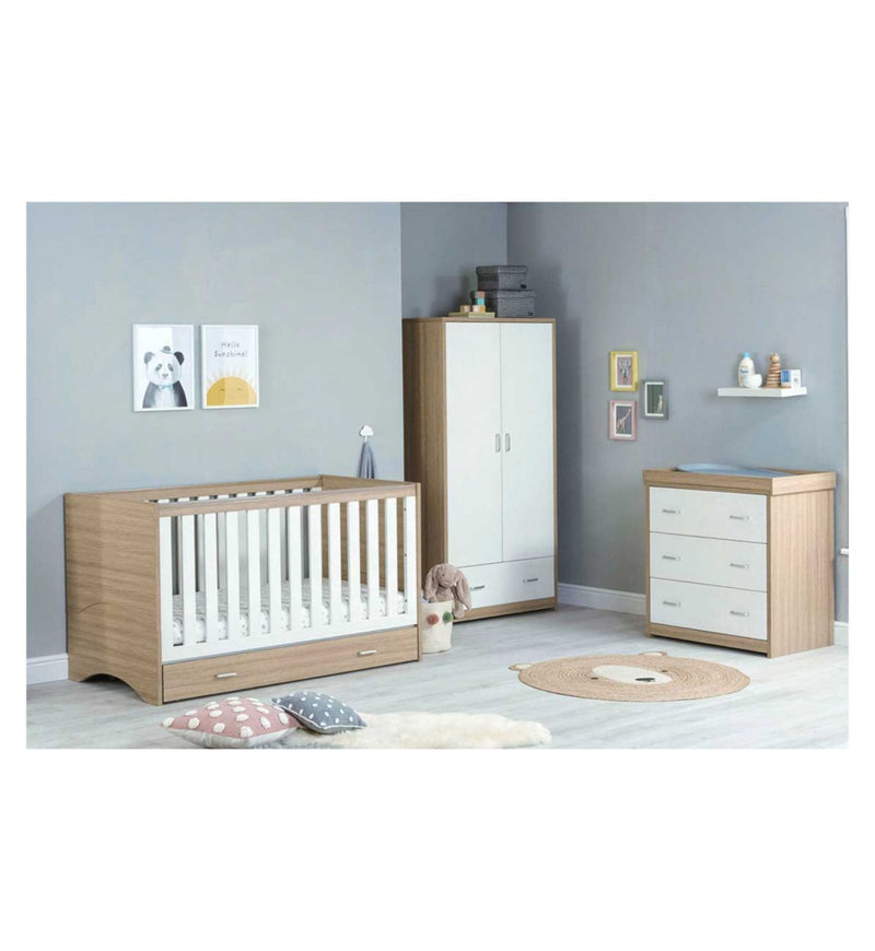 Babymore Veni 3 Pieces Room Set Oak White - British product