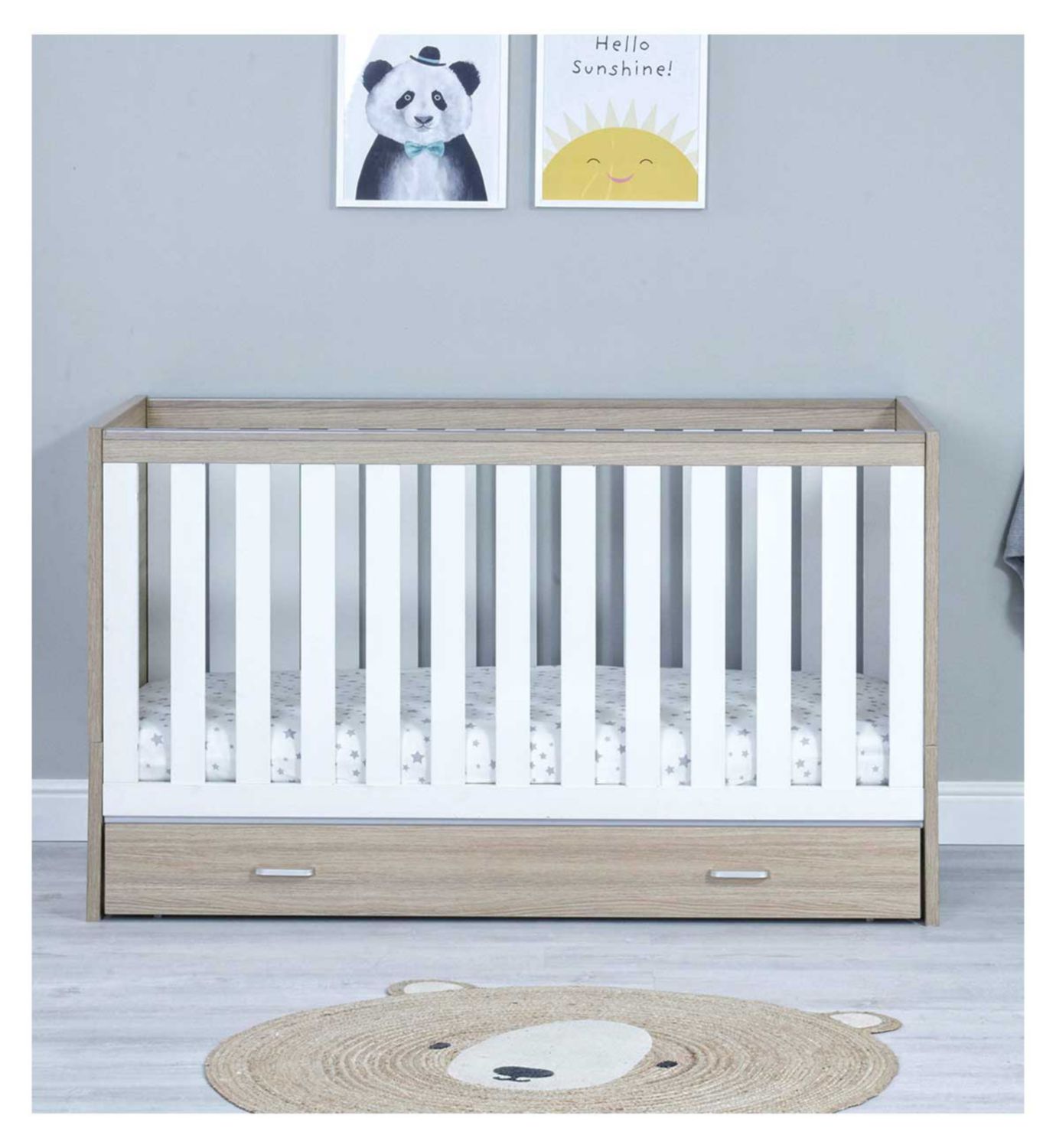Babymore Veni 3 Pieces Room Set Oak White - British product