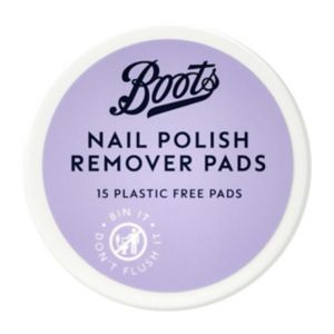Boots nail polish remover pads 15 plastic-free - British product