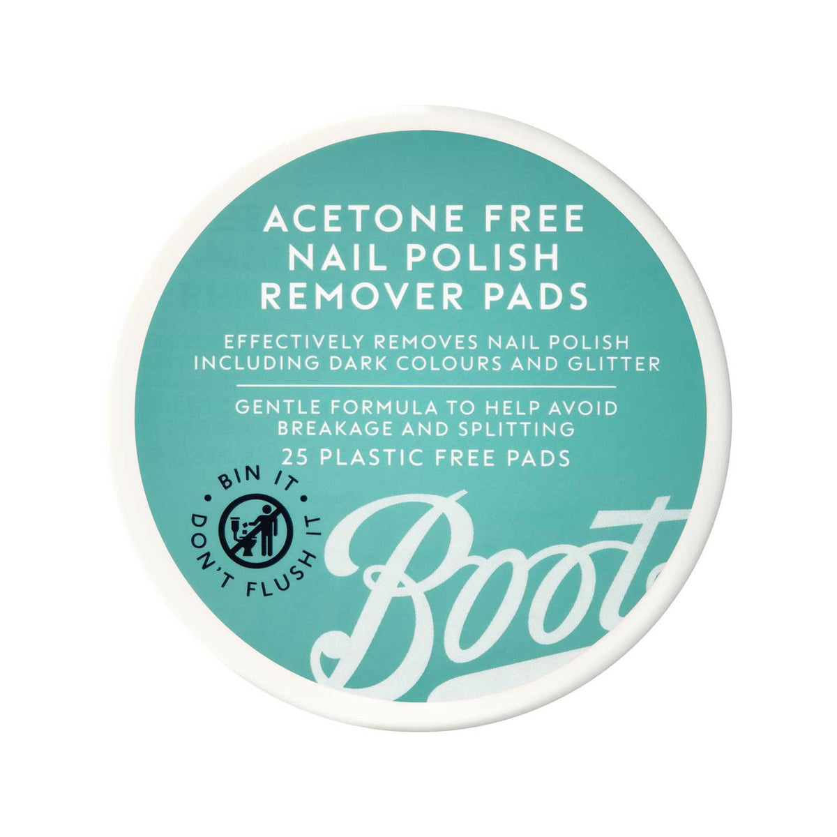 Boots nail polish remover pads acetone free 25s - British product