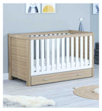 Babymore Cot Bed with Drawer Oak White - British product
