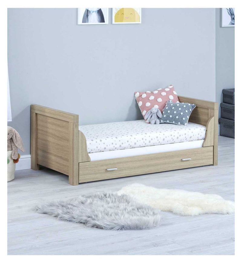 Babymore Cot Bed with Drawer Oak White - British product