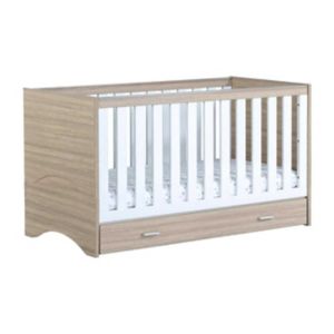 Babymore Veni cot bed oak white nursery furniture - British product